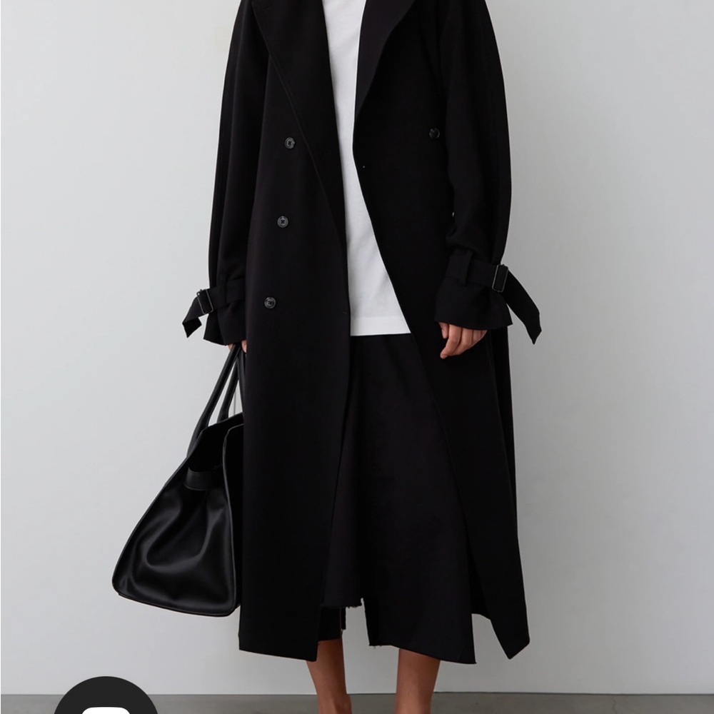 OAK + FORT Black Trench Coat